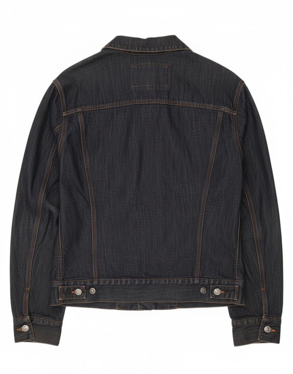 Zara Mens Denim Jacket UK 36 Small Navy Blue Cotton