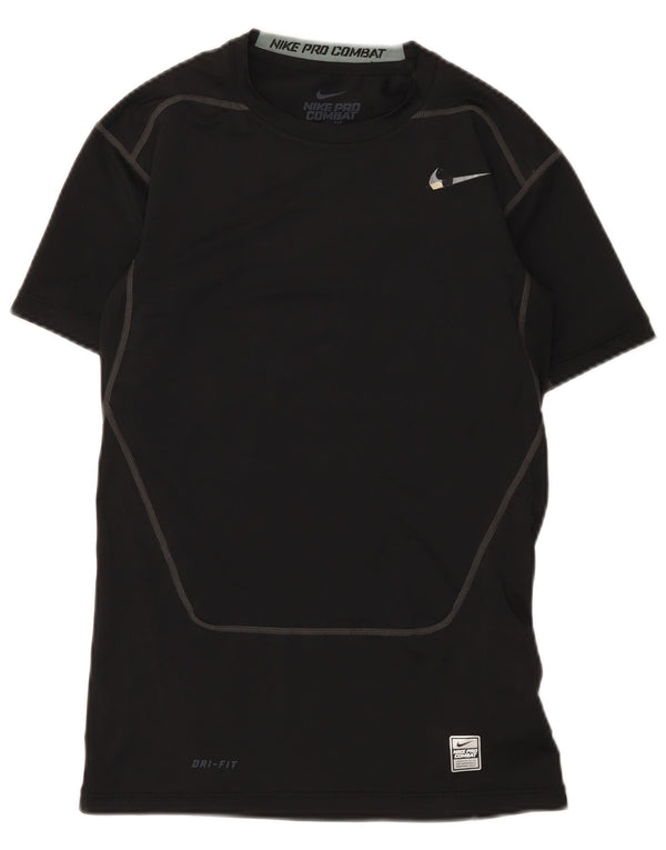 T-shirt grafica Nike Dri Fit da donna, taglia UK 16, grande, poliestere nero