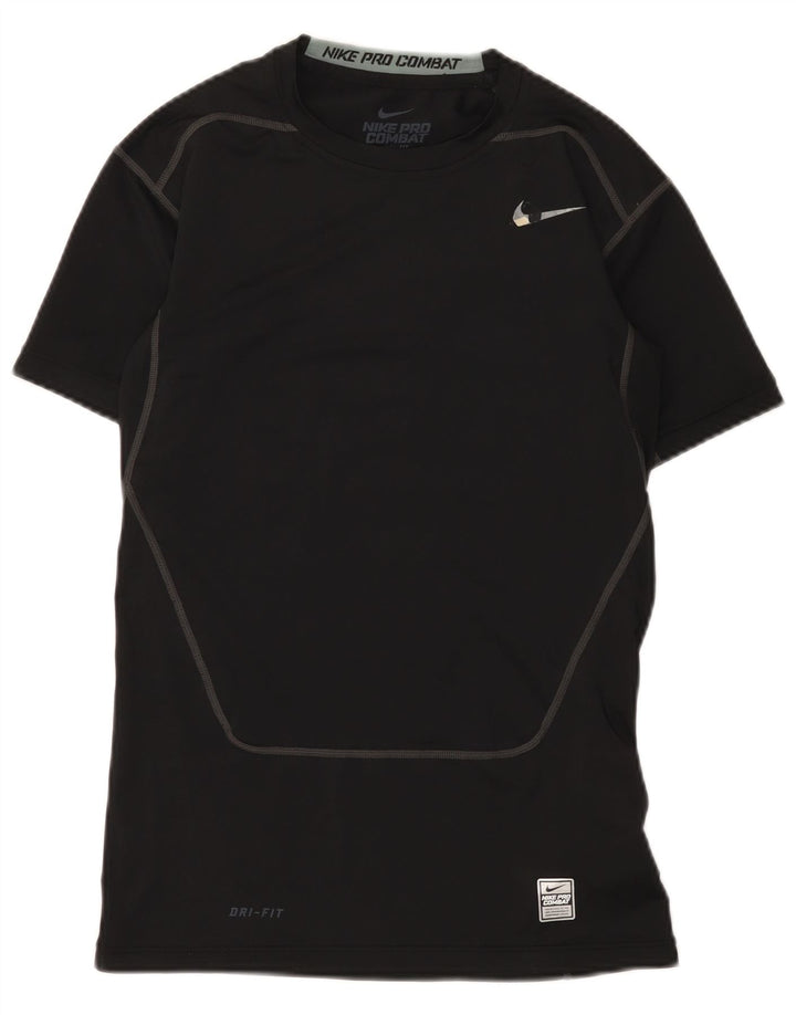 T-shirt grafica Nike Dri Fit da donna, taglia UK 16, grande, poliestere nero