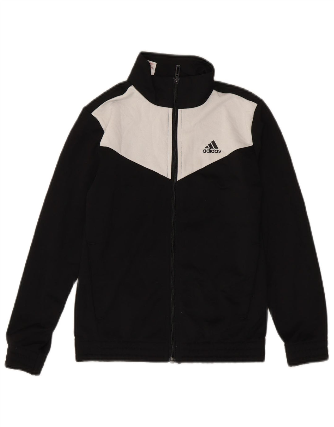 Giacca da tuta da ragazzo Adidas 8-9 anni in poliestere color block nero