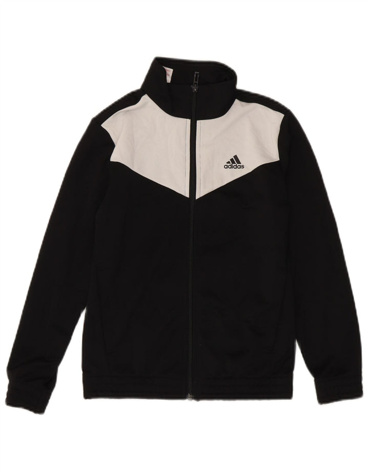 Giacca da tuta da ragazzo Adidas 8-9 anni in poliestere color block nero