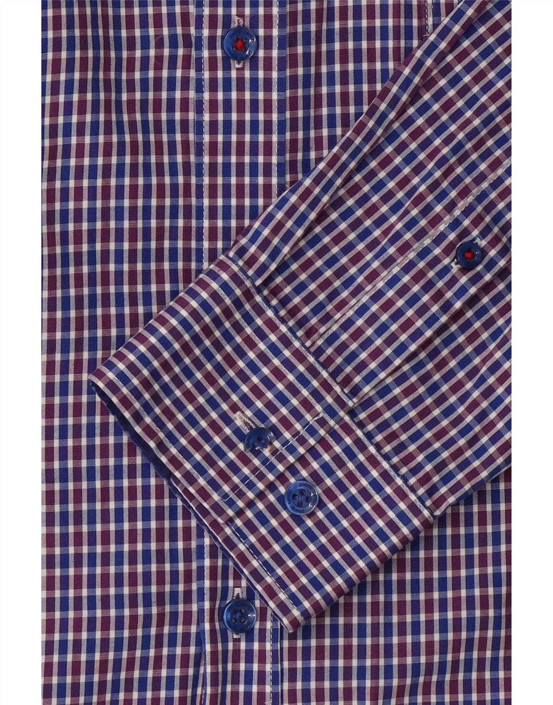 Camicia da uomo Pierre Cardin piccolo poliestere a quadri blu
