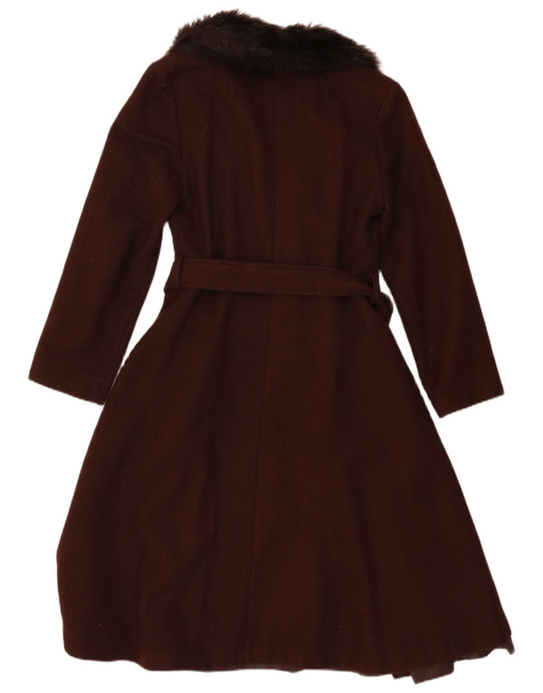 Soprabito vintage da donna UK 14 in lana marrone medio