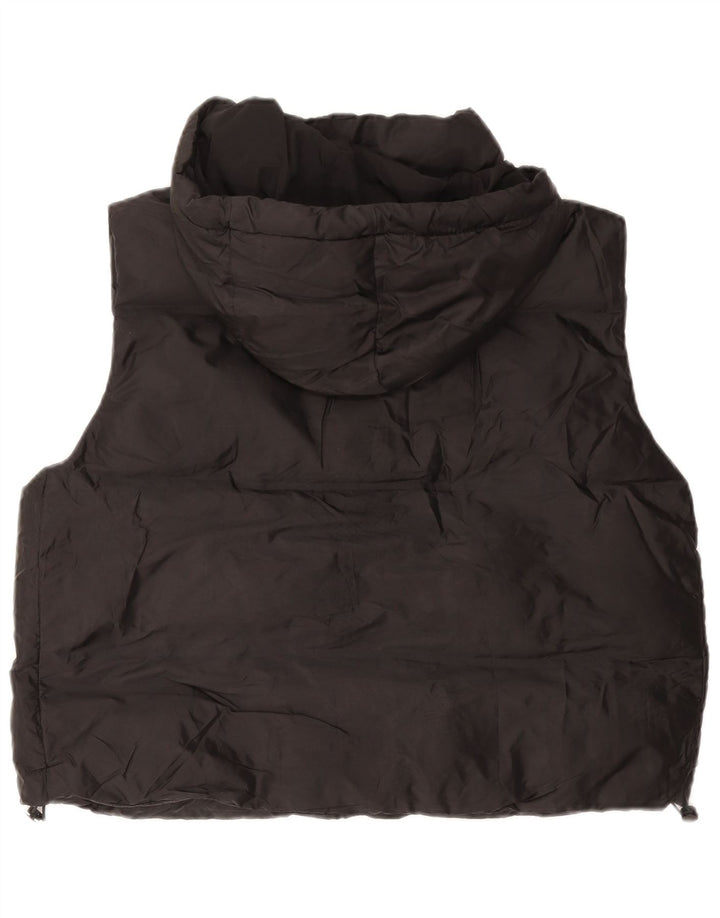 Gilet imbottito con cappuccio da donna ZARA UK 16 grande nero