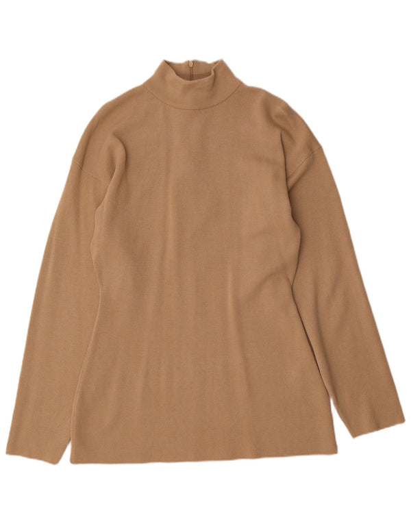 Top Zara da donna a maniche lunghe UK 14 Large in viscosa marrone