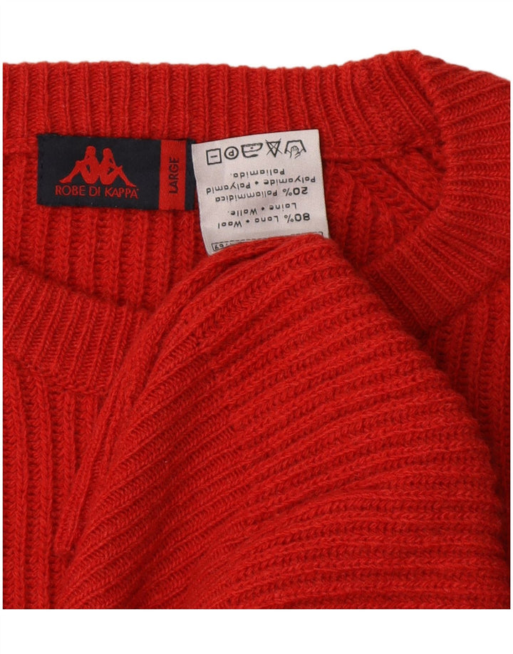 Maglione da uomo girocollo KAPPA grande in lana rossa