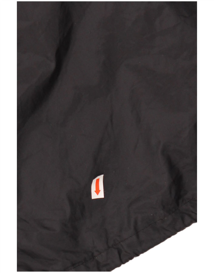 Giacca antipioggia con cappuccio da uomo VINTAGE UK 44 2XL Nero geometrico