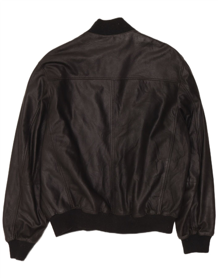 Giacca in pelle vintage da uomo UK 42 XL nera