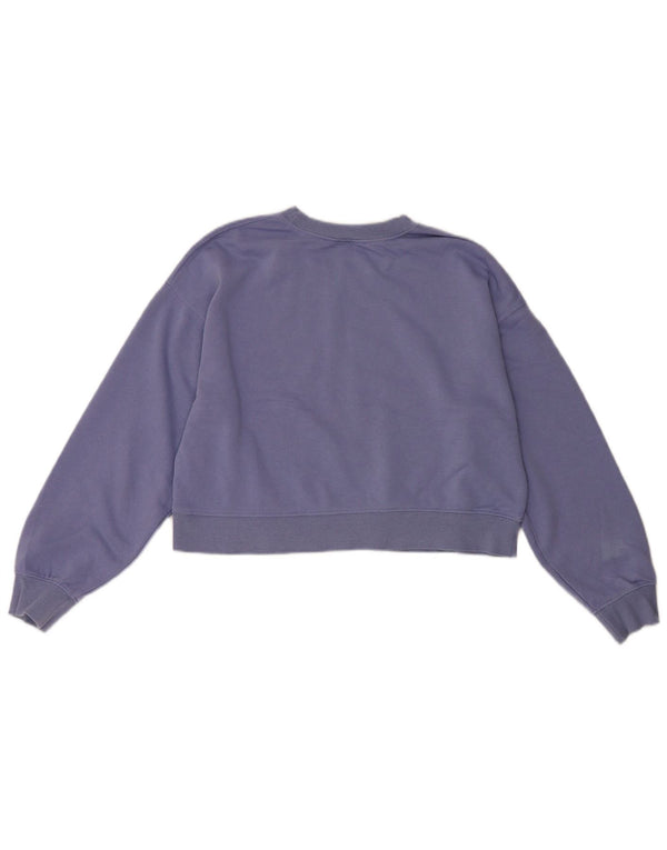 Felpa corta da donna Zara UK 12 cotone viola medio