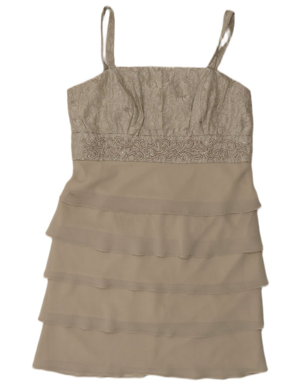 Abito peplo da donna R&M Richards US 18 2XL Nylon floreale beige