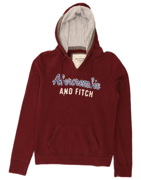 Maglione con cappuccio da donna Abercrombie & Fitch UK 14 grande in cotone bordeaux