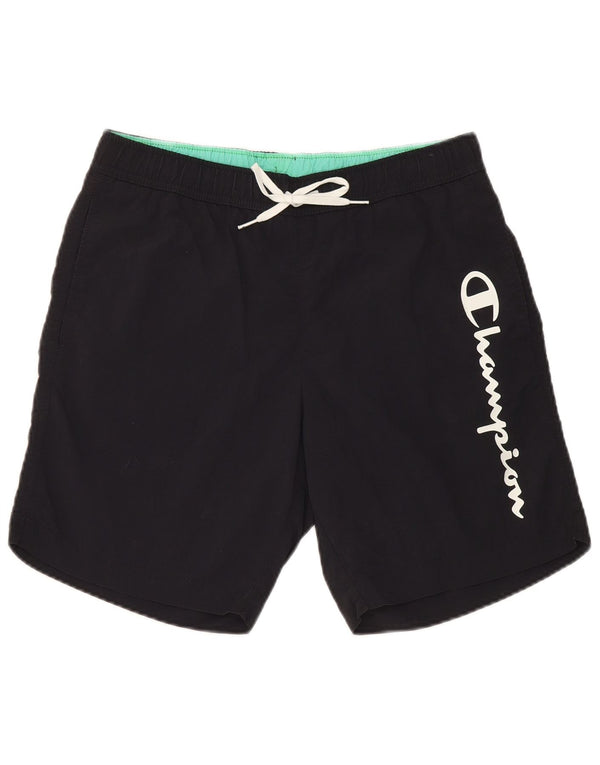 Pantaloncini da bagno grafici da uomo Champion Small neri in poliammide