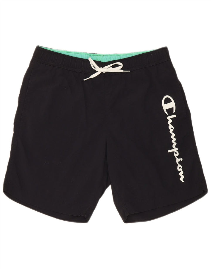 Pantaloncini da bagno grafici da uomo Champion Small neri in poliammide