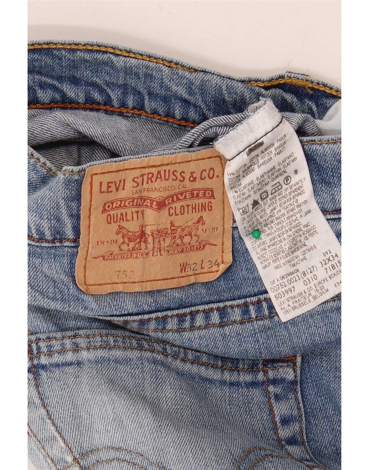 Levi's Uomo 752 Jeans dritti W32 L30 Cotone Blu