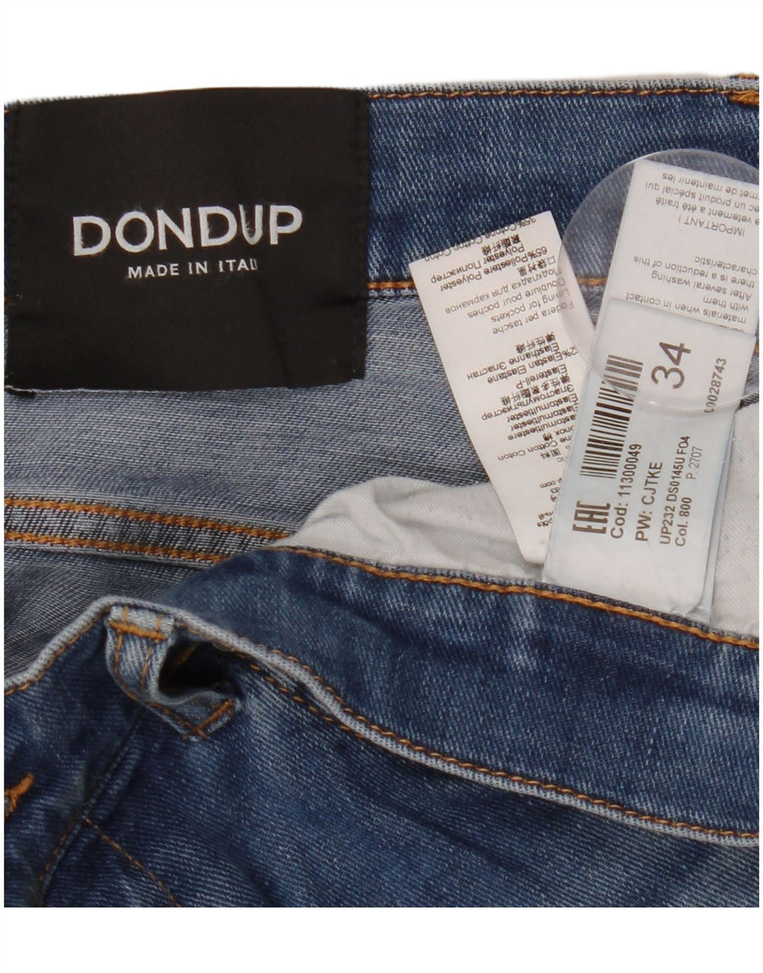 Dondup Jeans skinny George da uomo W34 L32 in cotone blu