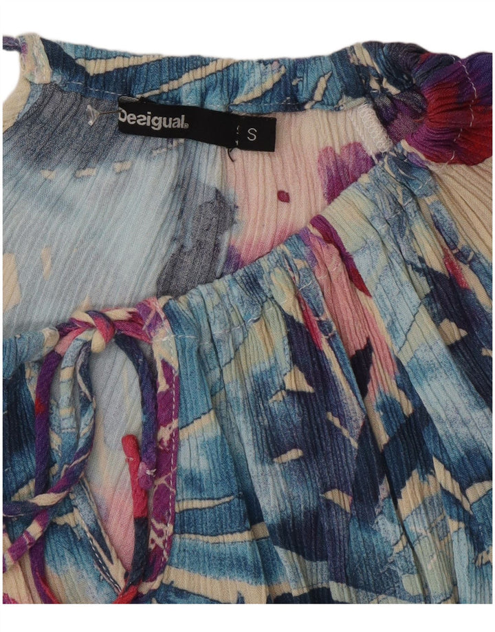 Desigual Top da donna con spalle scoperte con grafica UK 10 piccolo floreale multicolore