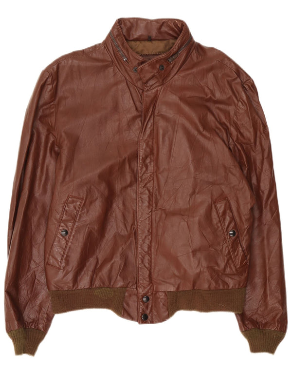 Giacca in pelle con cappuccio da uomo Cooper UK 42 XL in pelle marrone