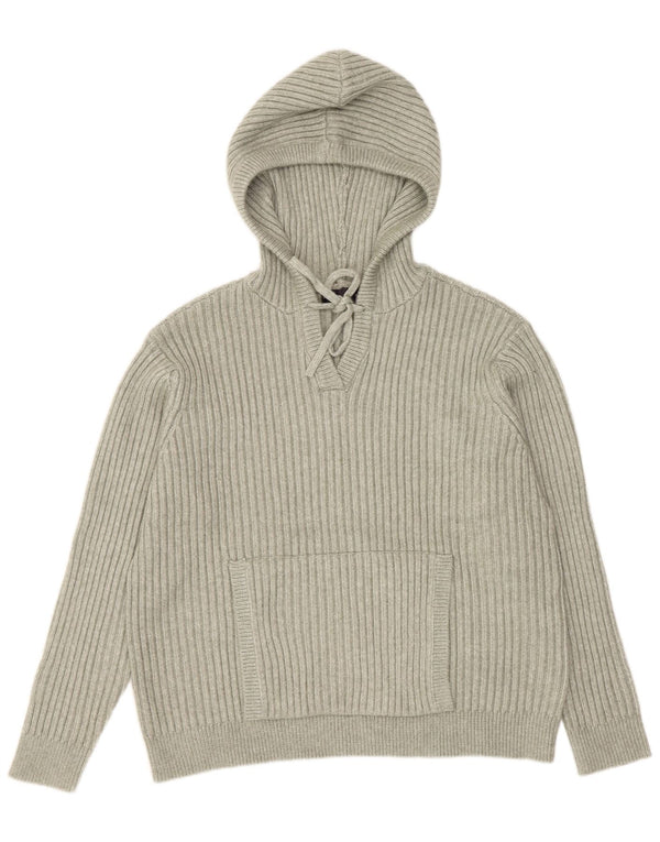 Marks & Spencer maglione con cappuccio da donna UK 18 XL verde chiazzato