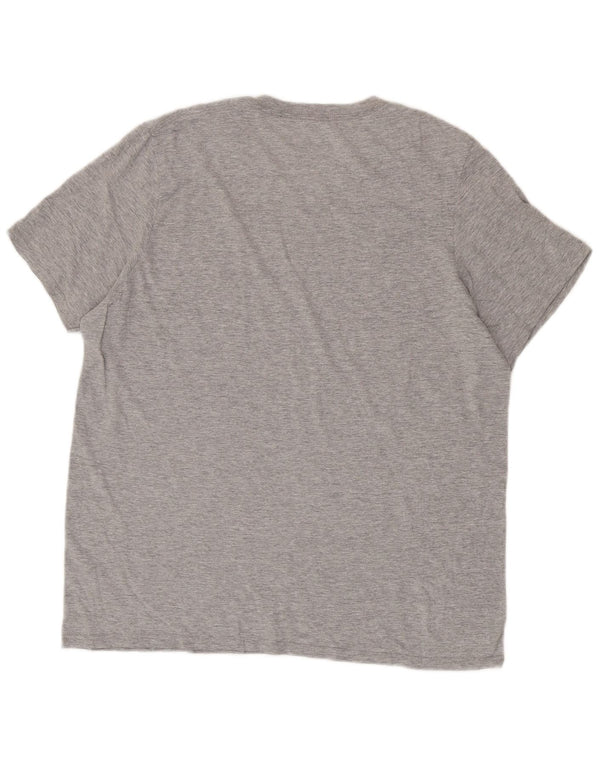 T-shirt grafica da uomo Adidas Top grande in cotone grigio