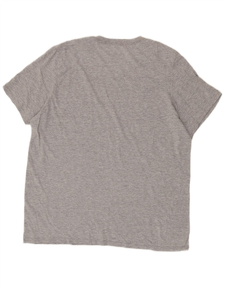 T-shirt grafica da uomo Adidas Top grande in cotone grigio