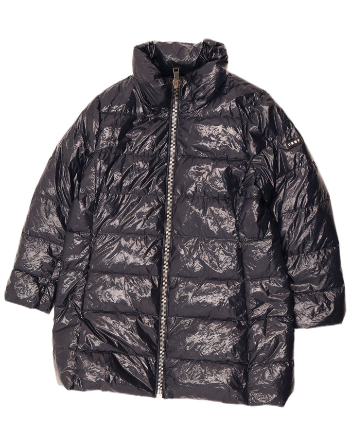Cappotto imbottito da donna Dkny UK 18 XL nylon blu navy
