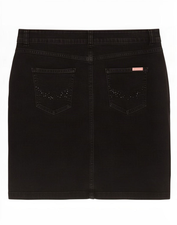 Gonna in denim da donna Marks & Spencer UK 16 grande W36 cotone nero