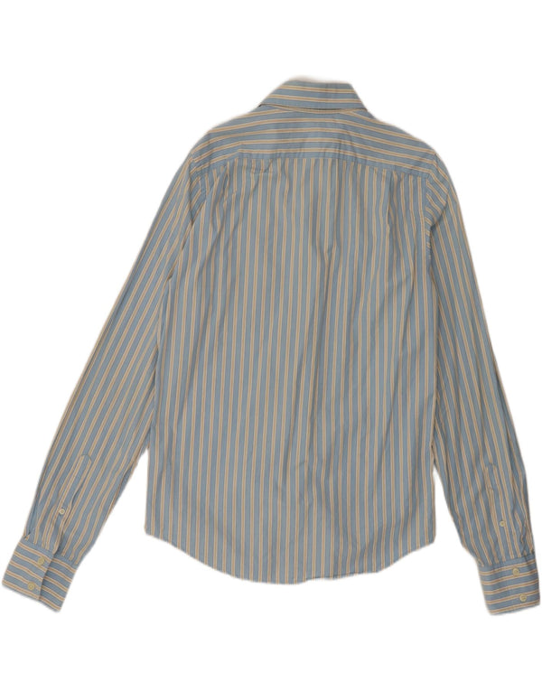 Camicia da uomo Abercrombie & Fitch Muscle Large in cotone gessato blu