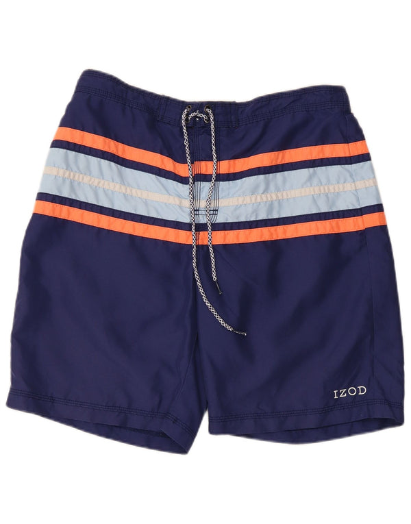 Pantaloncini da bagno da uomo Izod, poliestere color block medio blu navy