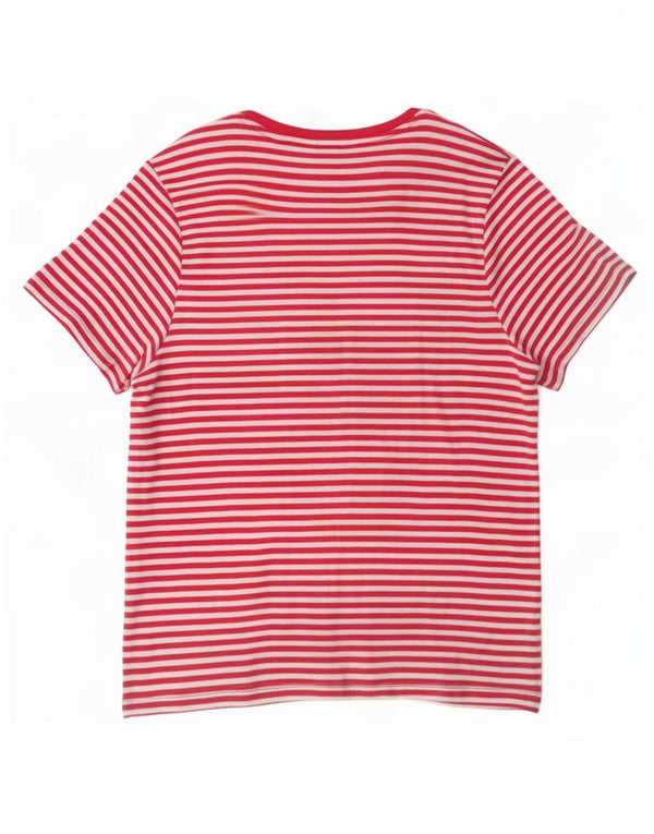 T-shirt da donna Marks & Spencer Top UK 20 2XL cotone a righe rosa