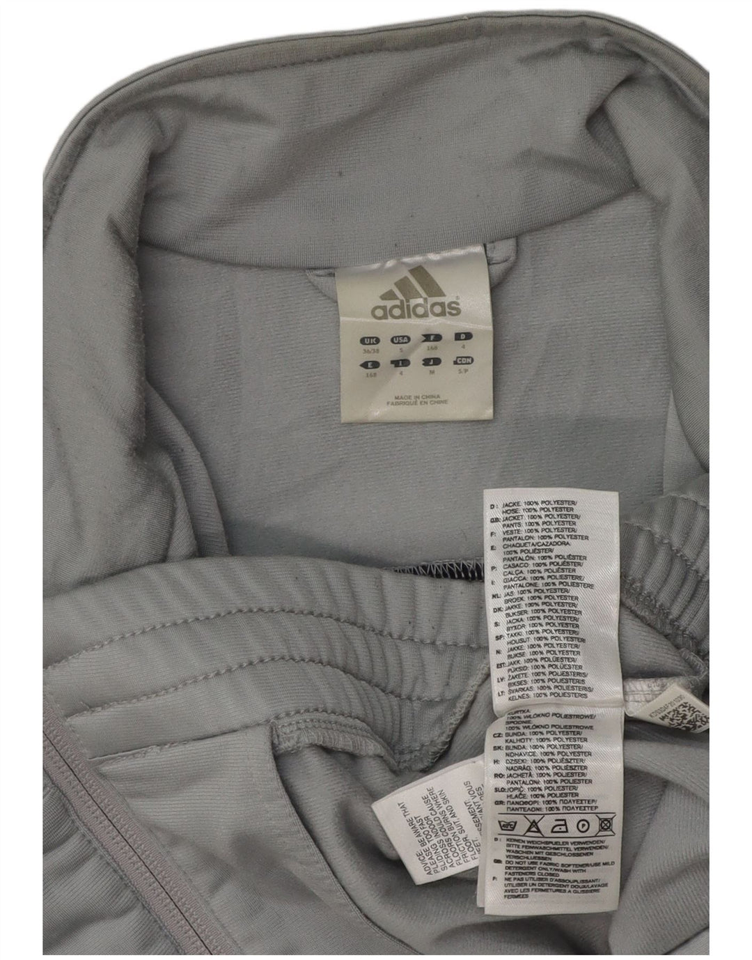 Giacca da tuta da uomo Adidas UK 36/38 Small Grigio Colourblock Poliestere