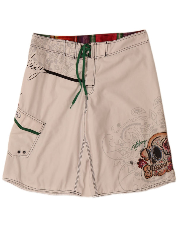 Pantaloncini da bagno grafici da uomo Billabong grandi in poliestere floreale bianco