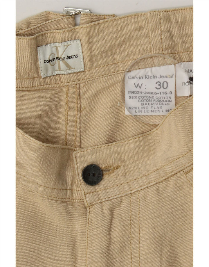 Bermuda da uomo Calvin Klein W30 in cotone beige medio