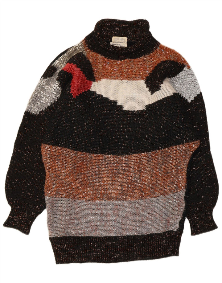 Maglione maglione a collo alto da donna Niki Line UK 16 grande multicolore