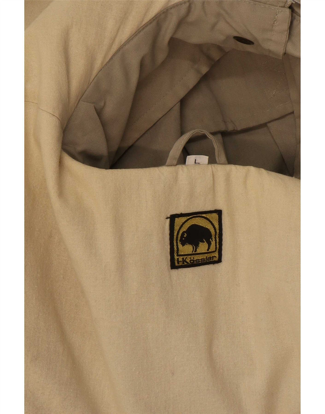 Giacca utilitaria vintage da uomo con cappuccio UK 40 grande beige