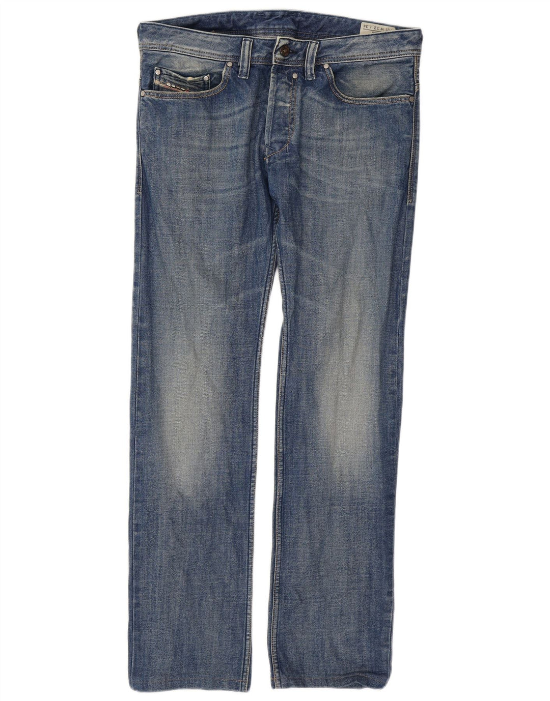 Jeans dritti da uomo Diesel W32 L32 in cotone blu
