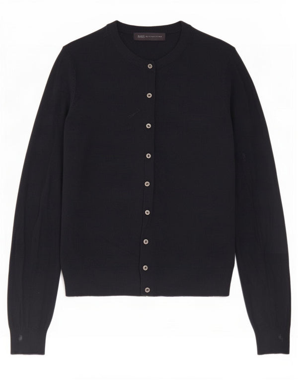 Maglione cardigan da donna Marks & Spencer UK 12 Viscosa blu navy medio