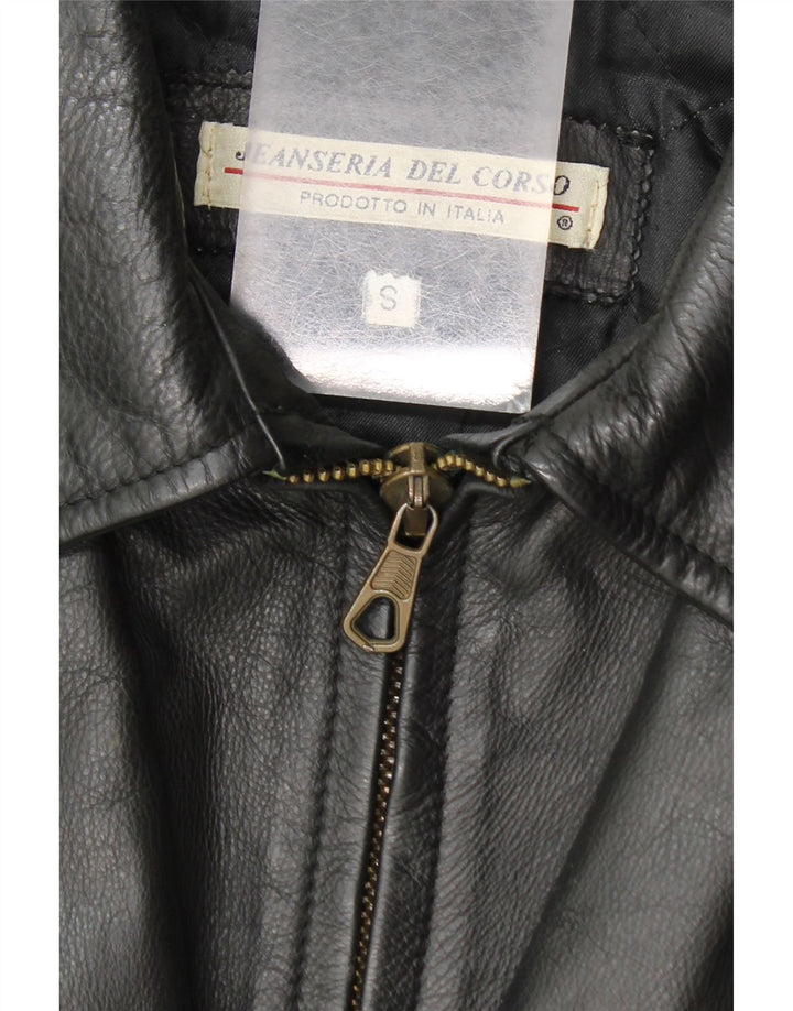 Giacca in pelle da uomo Jeanseria Del Corso UK 36 piccola nera