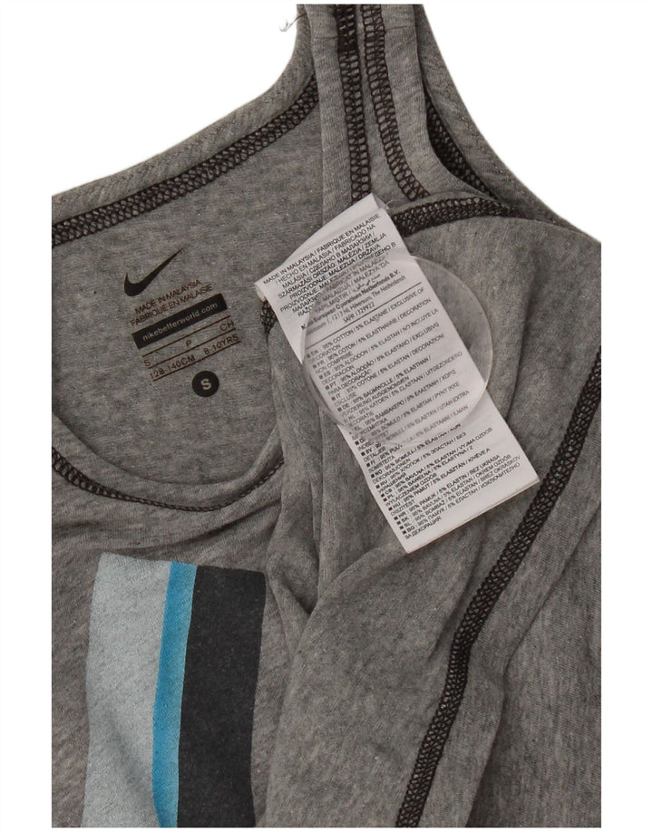 Canotta grafica Nike da ragazzo, 8-9 anni, piccola, in cotone grigio