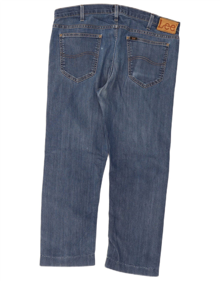 Jeans cropped da donna Lee W36 L26 cotone blu