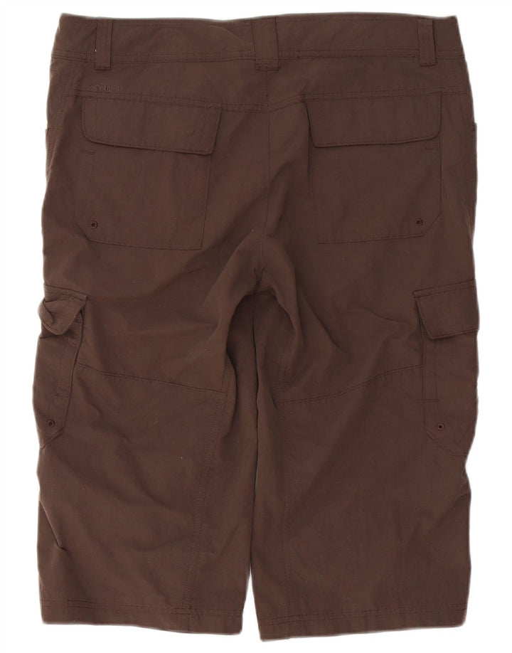 Pantaloncini cargo Columbia Bermuda da donna US 12 Large W36 Nylon marrone