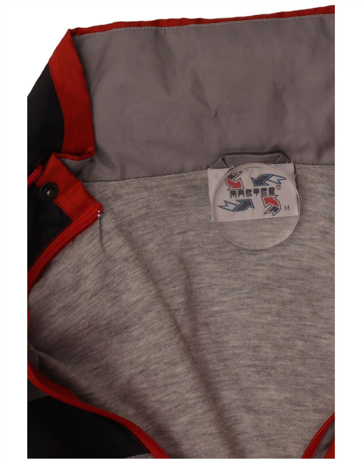 Giacca da tuta da uomo con cappuccio Master in nylon color block rosso medio