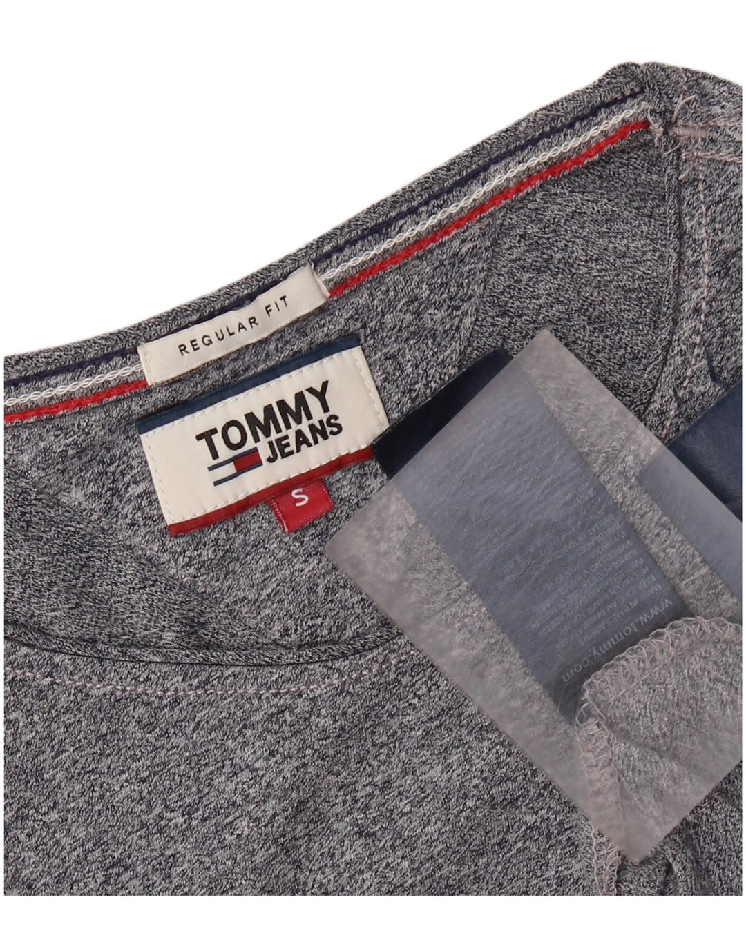 T-shirt da uomo vestibilità regolare Tommy Hilfiger Top Small in cotone screziato blu navy