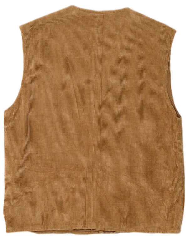 Gilet da donna in velluto a coste Belfe IT 48 XL Rayon marrone