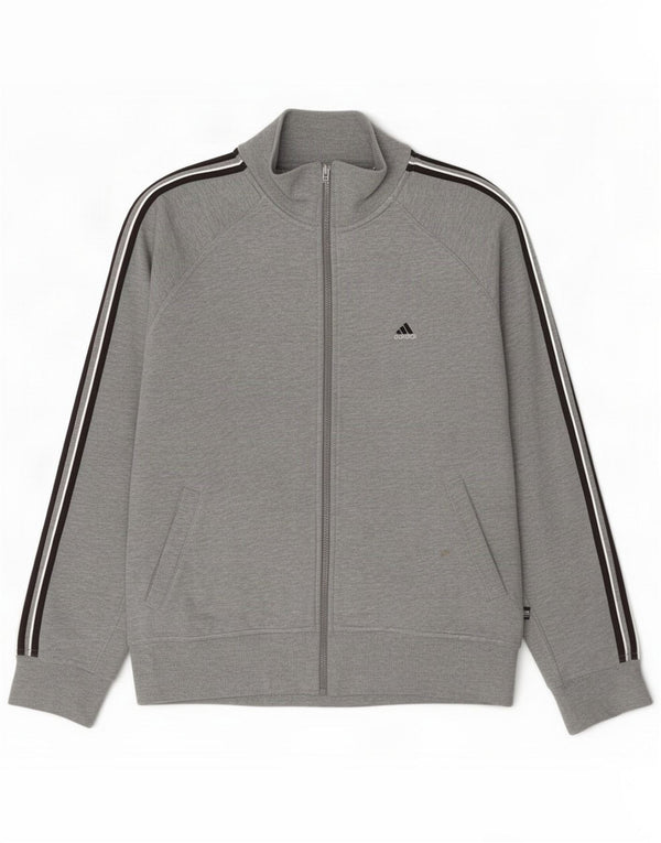 Adidas Giacca da tuta da uomo UK 44/46 Large Grey Flecked Cotton