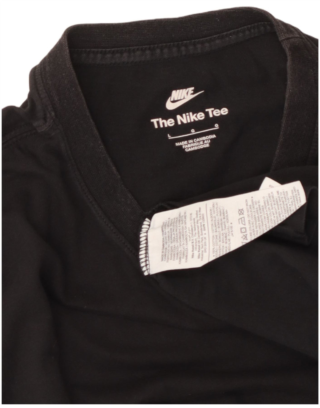 T-shirt da uomo NIKE Top grande in cotone nero