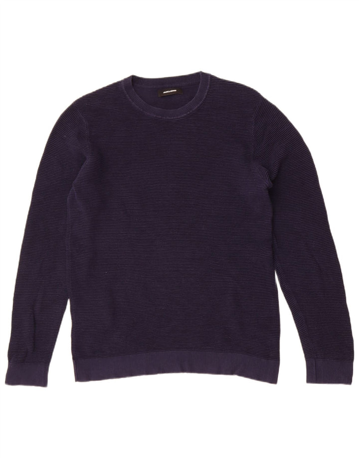 Maglione maglione girocollo da uomo Jack & Jones grande cotone blu navy