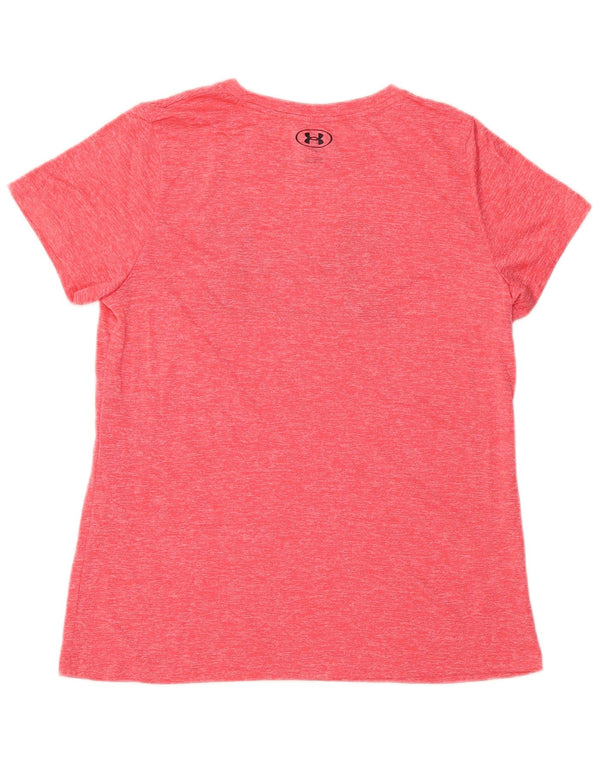 T-shirt grafica da donna UNDER ARMOUR Top UK 14 Large Red Flecked