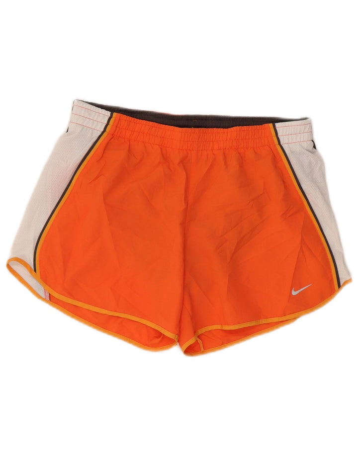Pantaloncini sportivi da donna NIKE US 4/6 Small Orange Colourblock in poliestere