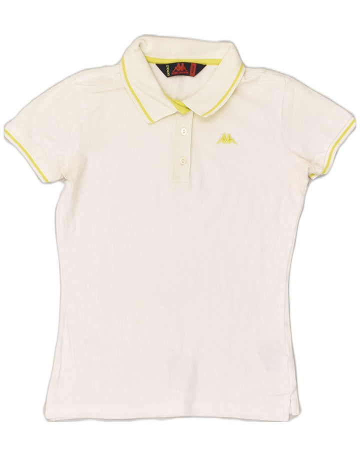KAPPA Womens Polo Shirt Medium White Cotton | Vintage Kappa | Thrift | Second-Hand Kappa | Used Clothing | Messina Hembry 