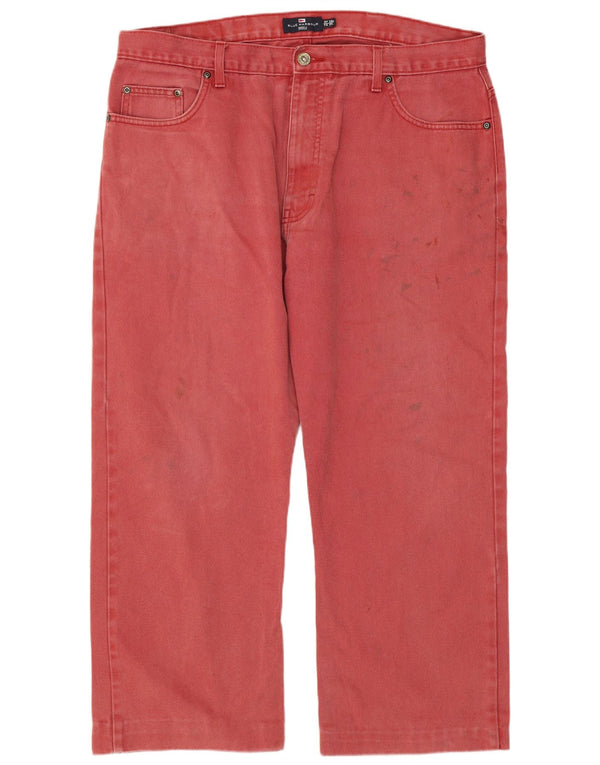 Jeans cropped Marks & Spencer da uomo blu Harbour W38 L24 cotone rosso